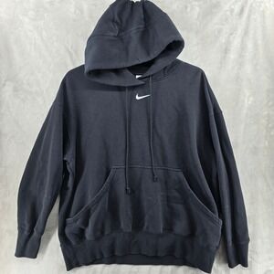 Nike Hoodie Center swoosh‎ hoodie Sweatshirt Logo Black Mens Size Large